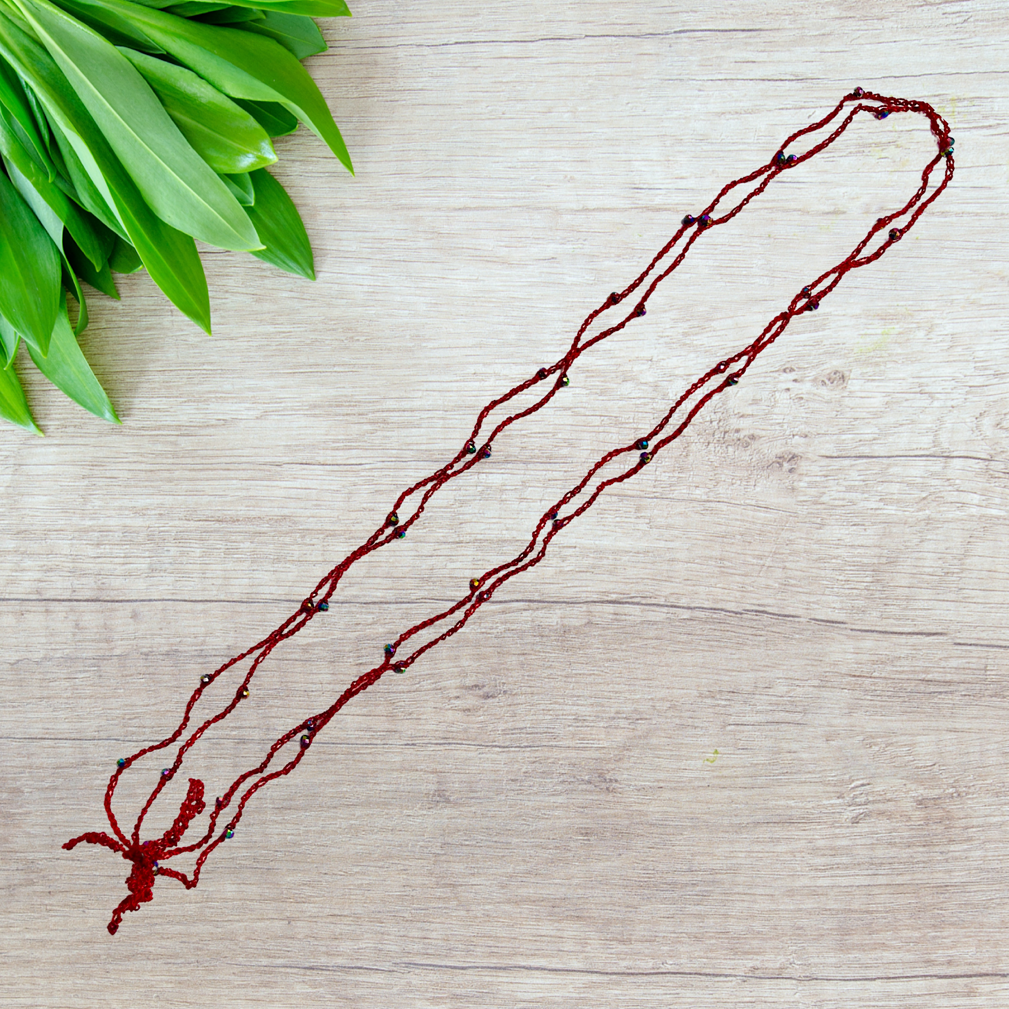 Elan Handmade Crochet String Choker and Bracelet