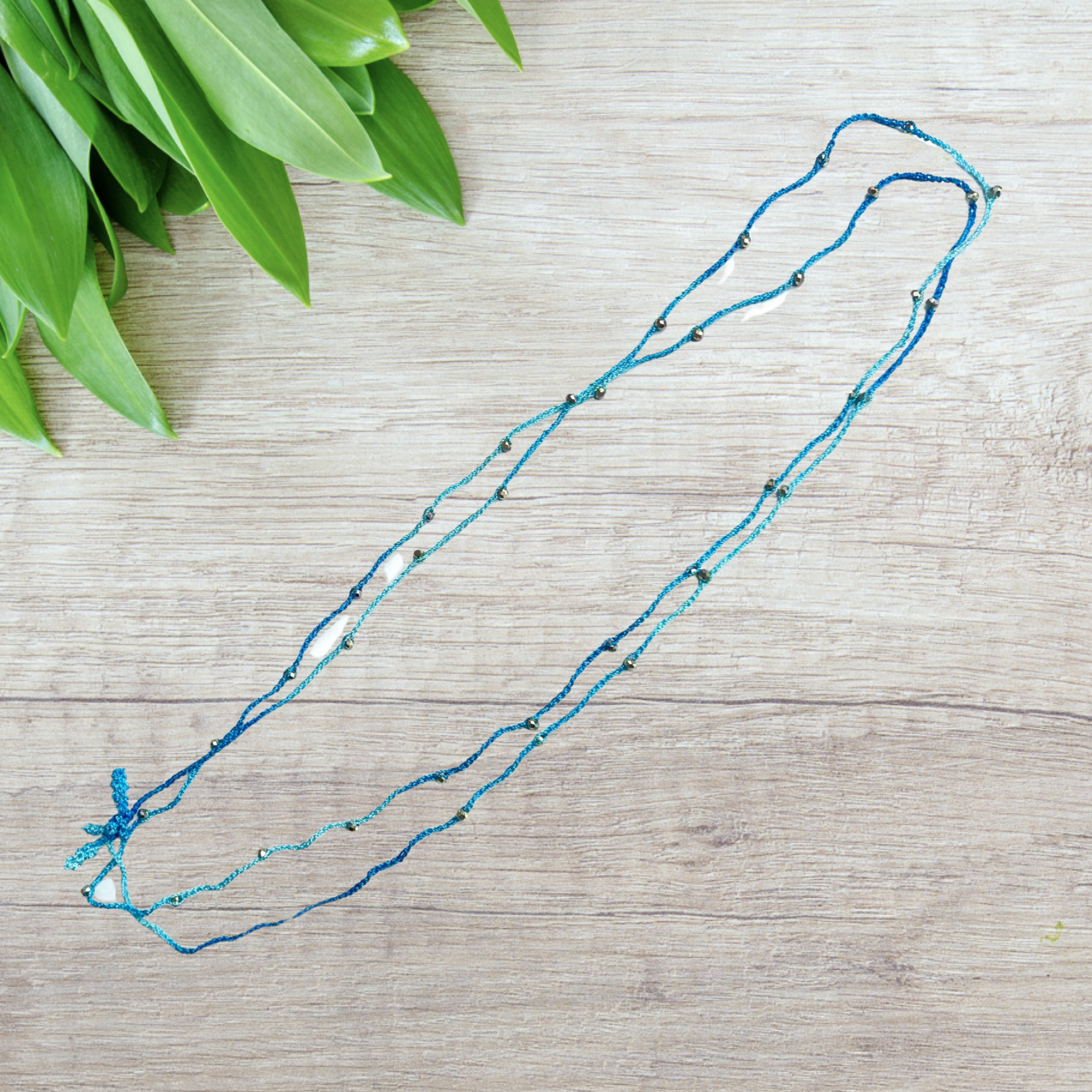 Elan Handmade Crochet String Choker and Bracelet