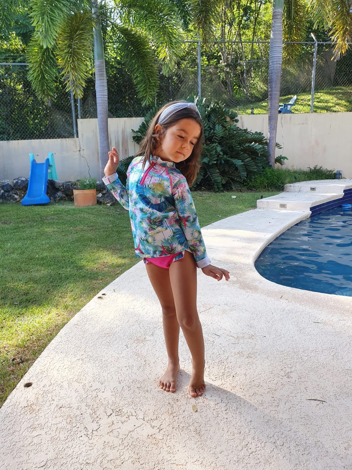 MC Girl Star Rashguard Long Sleeve Bikini Set