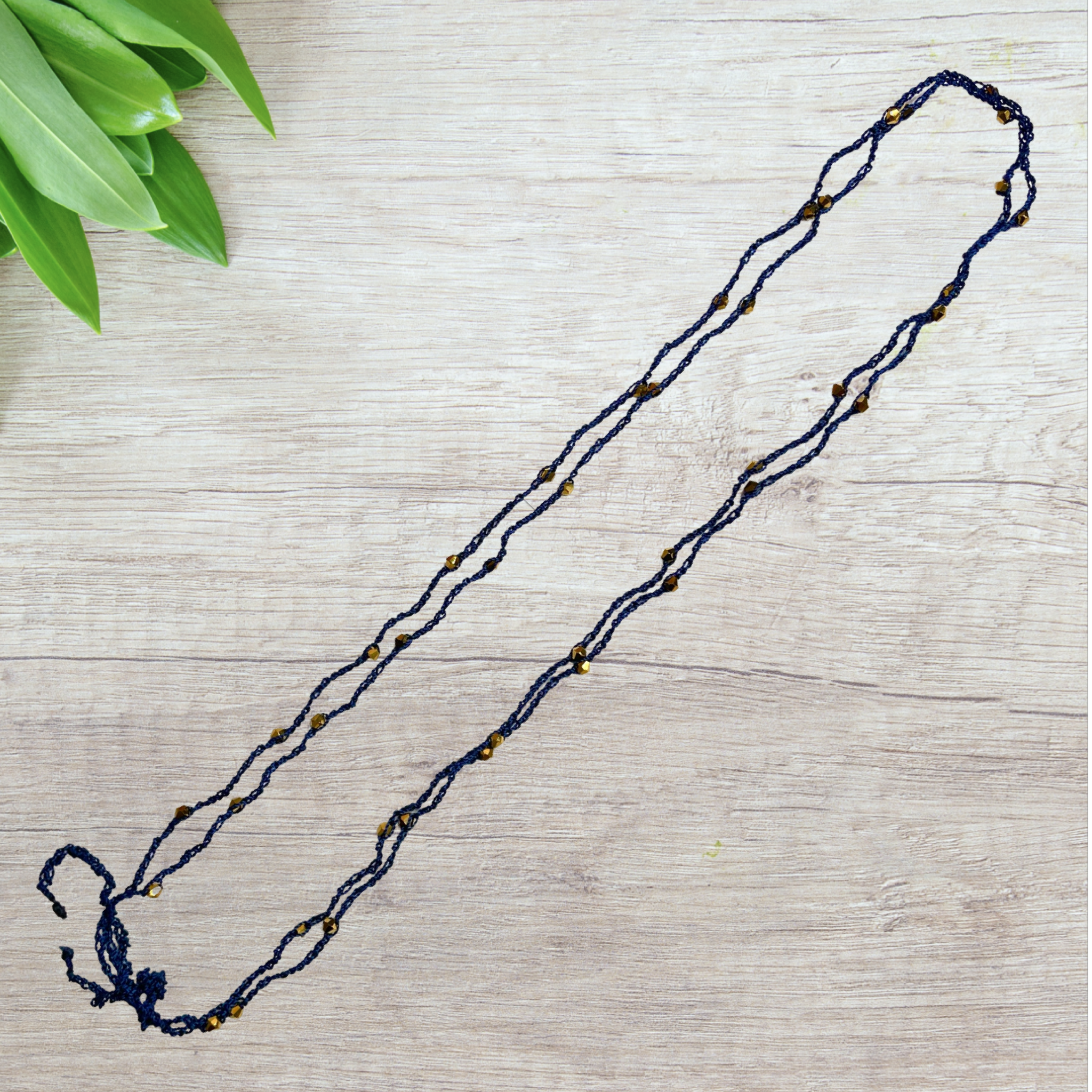Elan Handmade Crochet String Choker and Bracelet