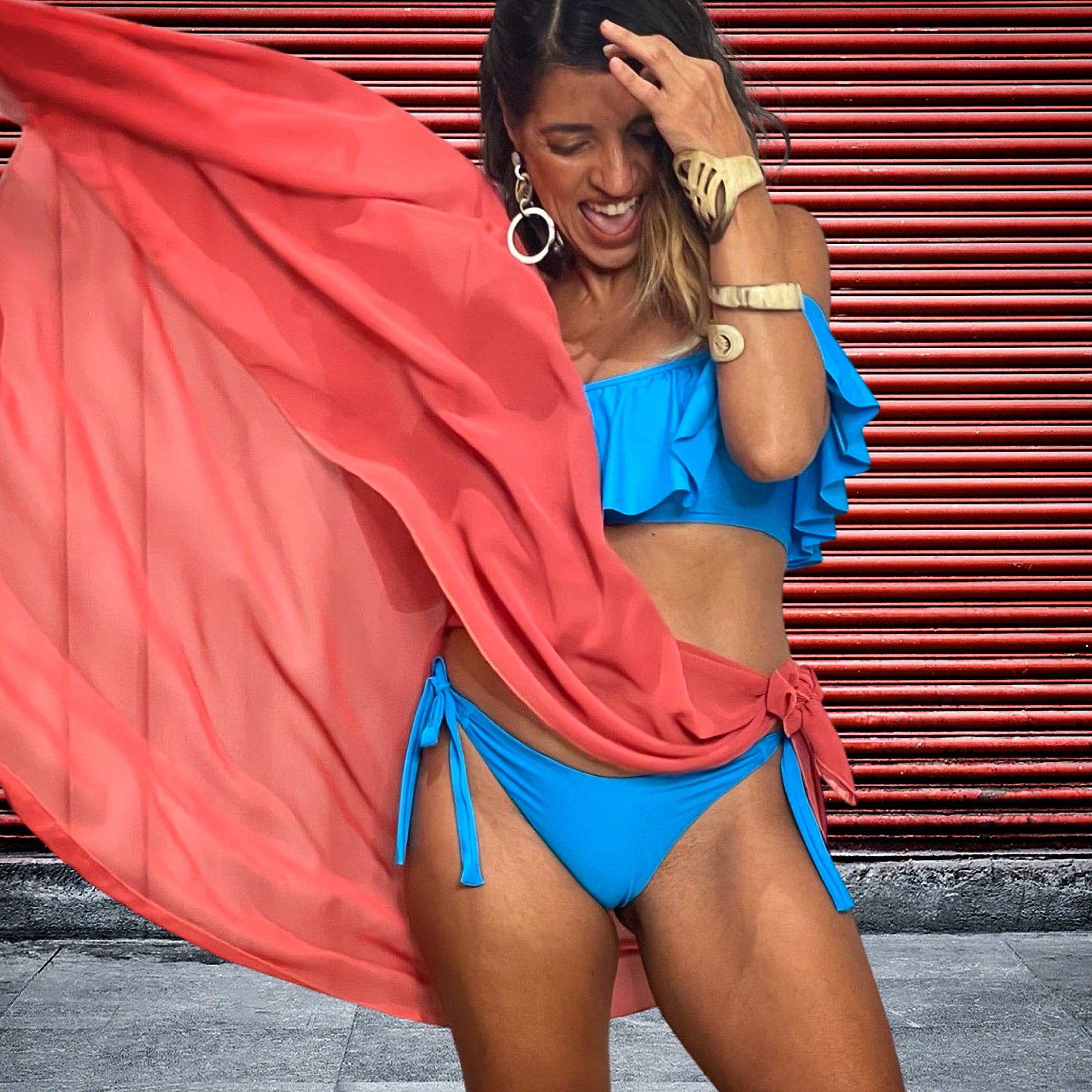Morro Off Shoulder Ruffle Swimwear Top
