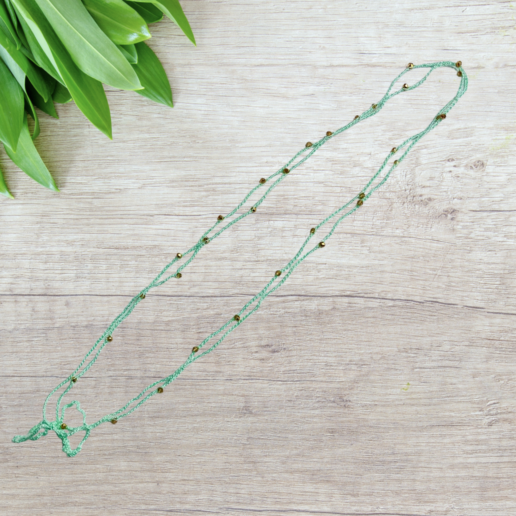 Elan Handmade Crochet String Choker and Bracelet