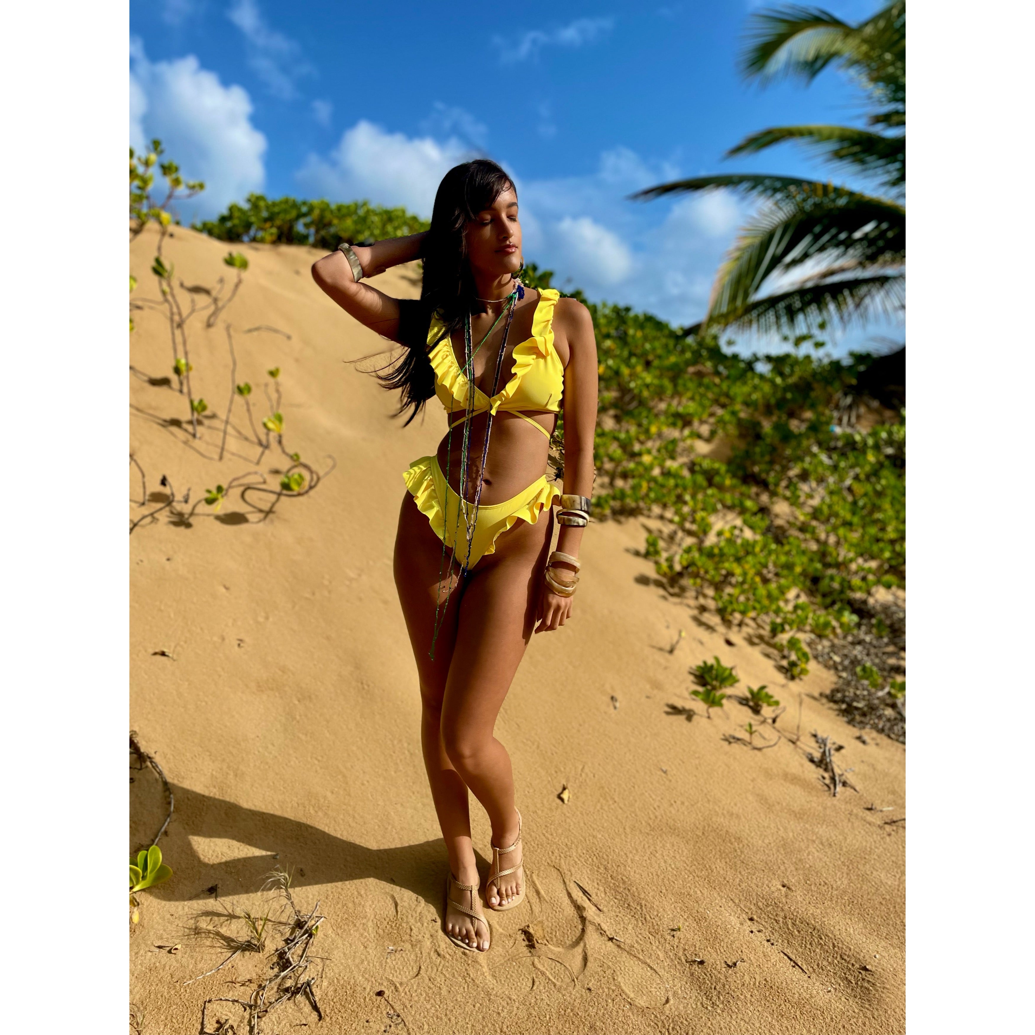 Scanty Ruffle Wrap Bikini Top