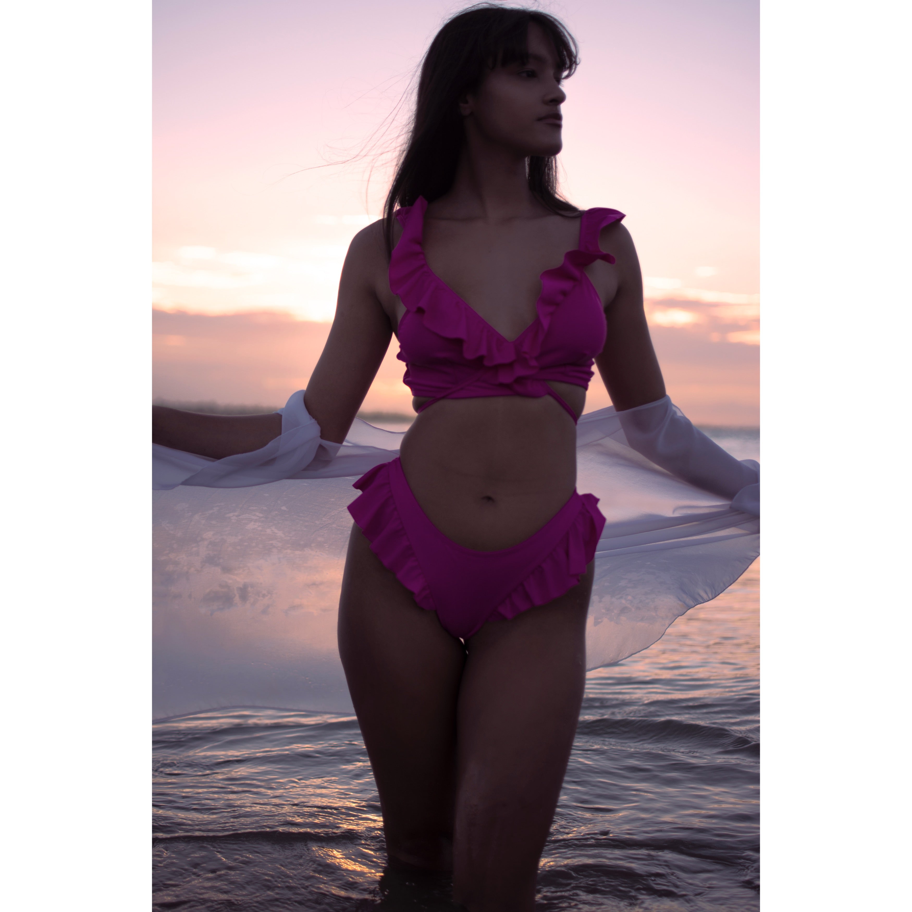 Scanty Ruffle Wrap Bikini Top
