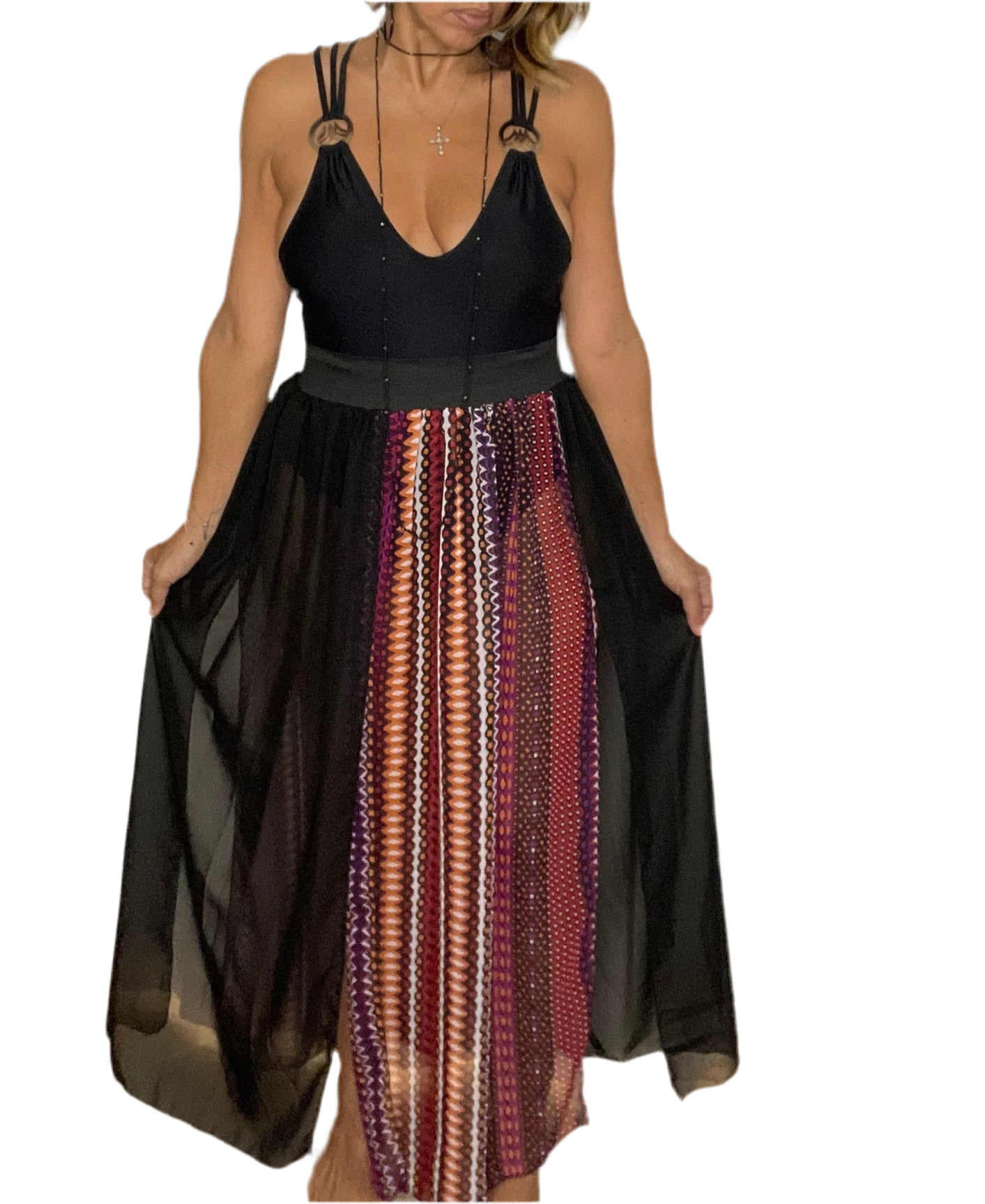 Aurora Elastic Band Skirt with Slits