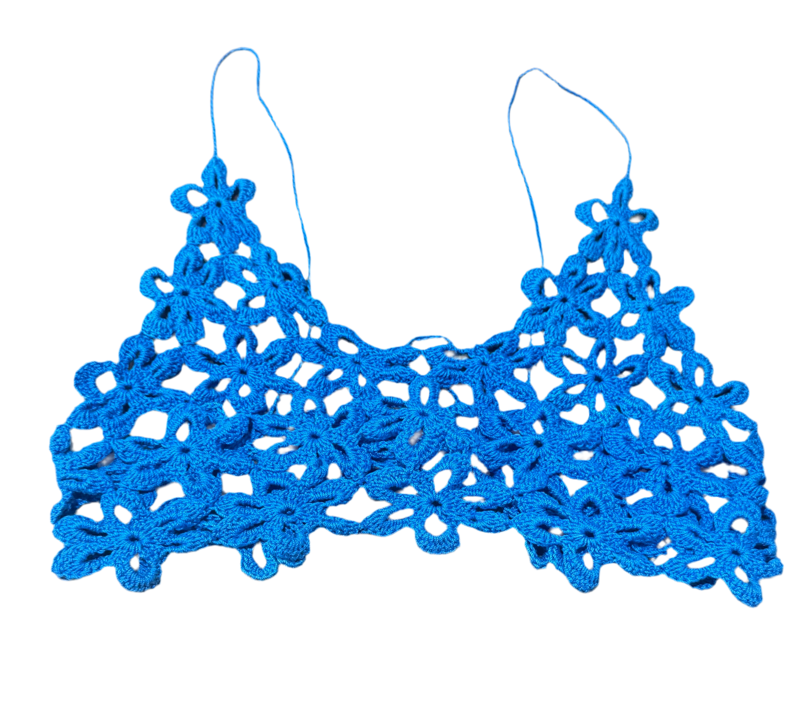 Flower Crochet Crop Top Blue